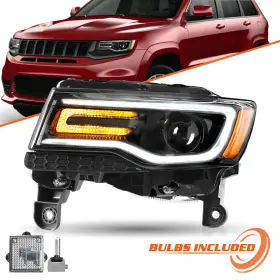 1kpch1904025 1&1 For 2014-2021 Jeep Grand Cherokee With Bulbs&ballast Hid Black Headlight Lh 1kpch1904025 1&1 For 2014-2021 Jeep Grand Cherokee With Bulbs&ballast Hid Black Headlight Lh