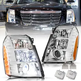 Gm2502348 1&1 For 2007-2014 Cadillac Escalade Hid Projector With Ballast&bulbs Headlight Lh Rh