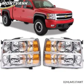 Mm159 2014mmotor Fit For 07-14 Chevy Silverado Clear Lens Amber Corner Headlights Left Right