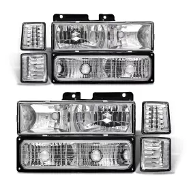 12614 Adcarlights 12614/838 Headlight Assembly For 94 95 96 97 98 Obs Chevy Silverado/c10 Pickup