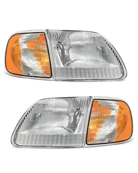 Ad-ff10097885 Adcarlights For Ford F-150 Heritage 2004 Headlight Compatible With 97-03 Headlamp