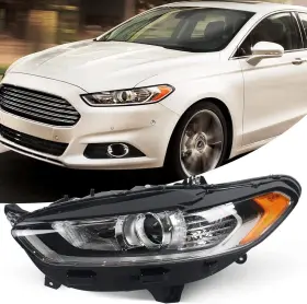 Ds7z13008b Aftermarket Products For 2013-2016 Ford Fusion Halogen Headlight Assembly Left Driver Side Black Lens