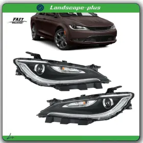 Lal5091240 All-carb Passenger Driver Side For Chrysler 200 2015-2016 17 Halogen Headlight With Led Drl