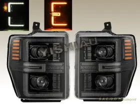 880313 Alpharex 2008-2010 Ford F250 F350 F450 Alphablack Luxx Led Projector Headlights Sequentia