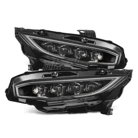 880491 Alpharex For 16-21 Honda Civic Black Housing Nova Led Projector Headlights Headlamps
