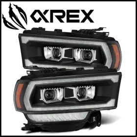 880550 Alpharex Black Luxx Led Projector Headlights Fit 19-24 Ram 2500/3500/4500/5500