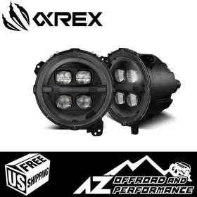 880867 Alpharex Nova Series Led Projector Headlights Alpha Black 18-26 Jeep Wrangler Jl