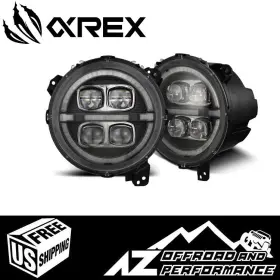 880868 Alpharex Nova Series Led Projector Headlights Black 18-26 Jeep Wrangler Jl
