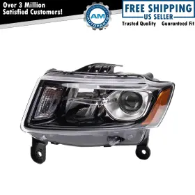 Am-2148465005 Am Autoparts Left Headlight Assembly Drivers Side For 14-16 Jeep Grand Cherokee Ch2502308 Am-2148465005 Am Autoparts Left Headlight Assembly Drivers Side For 14-16 Jeep Grand Cherokee Ch2502308