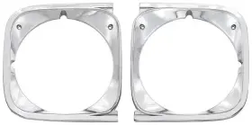P-hlb7201 Amd Auto Metal Direct Pair Headlamp Bezel Extensions Fits Chevrolet El Camino