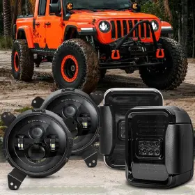 High-low-healdight-0048 Amonly For Jeep Gladiator 2020 2021 2022 2023 9 Inch Led Headlights Smoked Taillights High-low-healdight-0048 Amonly For Jeep Gladiator 2020 2021 2022 2023 9 Inch Led Headlights Smoked Taillights