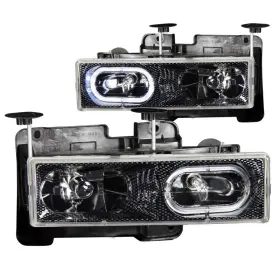 111005 Anzo Crystal Headlights With Halo For 1988-1998 Chevrolet C1500 And Gmc R2500