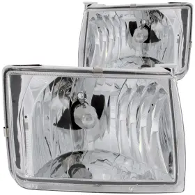 111049 Anzo Crystal Headlights Set Chrome/clear For 1998-2000 Nissan Frontier