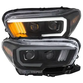 111379 Anzo Fits 2016-2017 Toyota Tacoma Projector Headlights With Plank Style Design