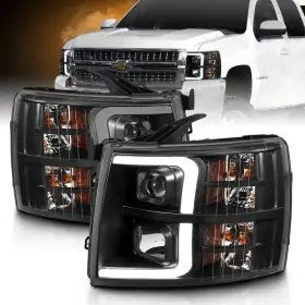 111480 Anzo For 07-13 Chevrolet Silverado Projector Headlights With Clear Lenses And