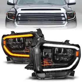 111531 Anzo Led Crystal Headlights With Switchback For Toyota Tundra 2014-2017