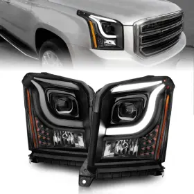 111535 Anzo Fits 15-17 Gmc Yukon/yukon Xl Projector Headlights Black Housing/clear Lens
