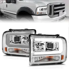 111552 Anzo Projector Headlights - With Light Bar Chrome Housing For 99-04 Ford F250 111552 Anzo Projector Headlights - With Light Bar Chrome Housing For 99-04 Ford F250