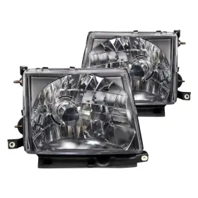 121139 Anzo For 1997-2000 Toyota Tacoma Crystal Headlights Set 2pc Black/clear