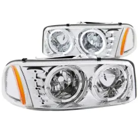 Anzo 846959036093 1999-2006 Gmc Sierra 1500 Crystal Headlights With Halo And Led Chrome Anzo 846959036093 1999-2006 Gmc Sierra 1500 Crystal Headlights With Halo And Led Chrome