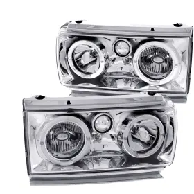 111092 Anzo Usa Crystal Headlight Set With Halo Fits 91-94 Land Cruiser