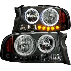 111194 Anzo Usa Crystal Headlight Set With Halo Fits 97-04 Dakota Durango