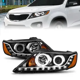 111248 Anzo Usa Projector Headlight Set W Halo Fits 11 13 Sorento