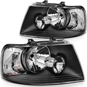 10817016 Apk For 03-06 Ford Expedition Headlights Assembly Pair Replacement Black Halogen 10817016 Apk For 03-06 Ford Expedition Headlights Assembly Pair Replacement Black Halogen