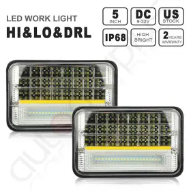 10310840 Apking 2x 5 Inch Hi Low Beam And Drl Square Headlight Highlight Car For Jeep Pickup 10310840 Apking 2x 5 Inch Hi Low Beam And Drl Square Headlight Highlight Car For Jeep Pickup