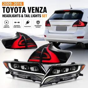 Archaic Dd-venza-2009-z Full Led Headlight Smoke Tail Light For Toyota Venza 09-2016 Rear Lamp Assembly