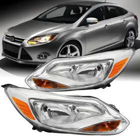 Ak-ff1214-001 Aresparts Pair Headlight Assembly 2012-2014 Ford Focus Se Sel Titanium
