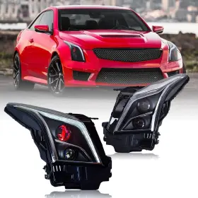 Ats-a144 Atuo Used Led Headlights Assembly For Cadillac Ats 2013-2019 Drl White Red Demon Eyes Ats-a144 Atuo Used Led Headlights Assembly For Cadillac Ats 2013-2019 Drl White Red Demon Eyes