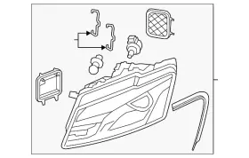 8r0-941-029-ah Audi Genuine Composite Headlamp