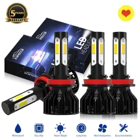 Auimsocor0909 Auimsoco Super Bright 4x Combo H9 H11 Led Headlight High Low Beam Bulbs 10000k White Kit