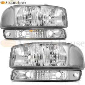 12221552 Auspartshouse 2x Bumper Headlights Assembly Lamp For 2000-2006 Gmc Yukon Xl 1500 2500 12221552 Auspartshouse 2x Bumper Headlights Assembly Lamp For 2000-2006 Gmc Yukon Xl 1500 2500
