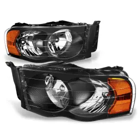 Ad-hl-oh-dr02-bk-am Auto Dynasty Headlights Pair For Dodge Ram 1500 2500 3500 2002-2005 Black