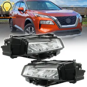 Aul2343600 Auto-lightingo Chrome Led Headlights Headlamps Left Right For 2021 2022 2023 Nissan Rogue Sl/sv Aul2343600 Auto-lightingo Chrome Led Headlights Headlamps Left Right For 2021 2022 2023 Nissan Rogue Sl/sv