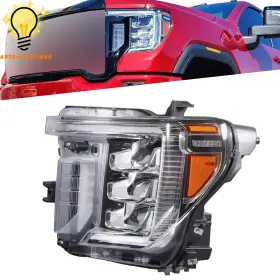 Aul5044410 Auto-lightingo For 2020-2023 Gmc Sierra 2500/3500 Hd Full Led Headlight Chrome Left Driver Side