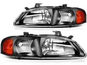Adp1601100101s Autodayplus For Nissan Sentra 2000-2003 4dr Black Housing Headlights Assembly Pair