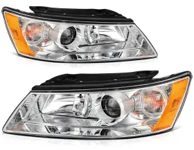 Aut12906301s Autodealparts For 2006 - 2008 Hyundai Sonata Chrome With Projector Lh Rh Side Headlights Assembly Aut12906301s Autodealparts For 2006 - 2008 Hyundai Sonata Chrome With Projector Lh Rh Side Headlights Assembly