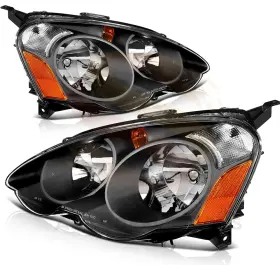 Aut10979902s Autodealsparts Headlights Assembly For 2002-2004 Acura Rsx Front Black Pair