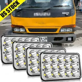 1002w Autolightclub 4pcs 4x6ftft Led Headlight Hi/low Beam Fits For 1991 - 2005 Isuzu Npr Npr-hd Nqr