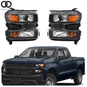 Apo210904 Autoooparts For 2019 2020 2021 Chevy Silverado 1500 Right&left Halogen Headlights Headlamps