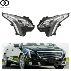 Apo219464 Autoooparts Right&left Side Headlights Assembly Chrome For Cadillac Xts 2018-2019 Led Drl