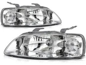 Un12896001n Autopartsu Chrome For 2004-2007 Chevy Aveo 06-2008 Aveo5 Hatchback Headlights Assembly Pair