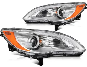 13094558 Autosuperstar Pair Chrome Housing Headlights Assembly For 2011-2014 Chrysler 200 With Led Drl 13094558 Autosuperstar Pair Chrome Housing Headlights Assembly For 2011-2014 Chrysler 200 With Led Drl