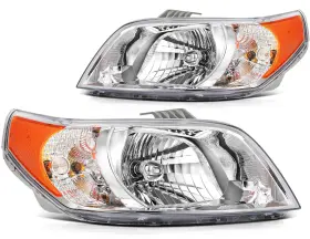 13407106 Autosuperstar Pair Headlights Assembly For 2007-2009 Pontiac Wave 2007-2011 Chevy Aveo Sedan