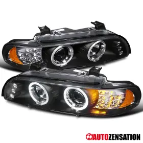 63128362526 Autozensation Fit 2001-2003 Bmw E39 525i 530i 540i Led Halo Black Projector Headlights Lamps 63128362526 Autozensation Fit 2001-2003 Bmw E39 525i 530i 540i Led Halo Black Projector Headlights Lamps
