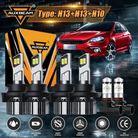 Oxb-f15h131345-001 Auxbeam 6pcs H13 Led Headlight Bulbs H10 9145 Fog Light For Ford F250 F350 2020-2022