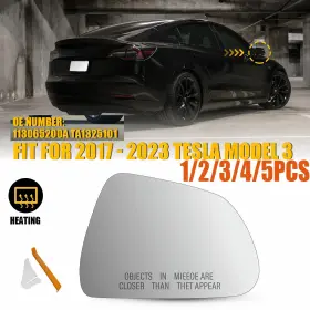 113065200a1-5x Auxito 113065200a For 17-23 Tesla Model 3 Mirror Glass Power Heated Passenger Side